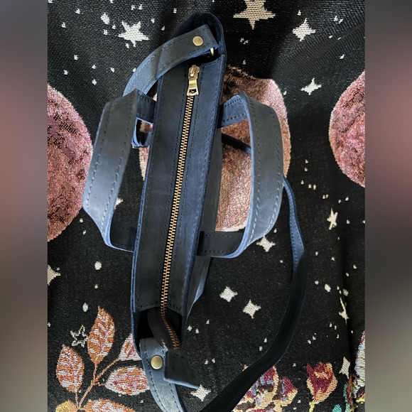 SOLD Portland Leather Goods DEEP WATER mini zip crossbody tote - Picture 6 of 8